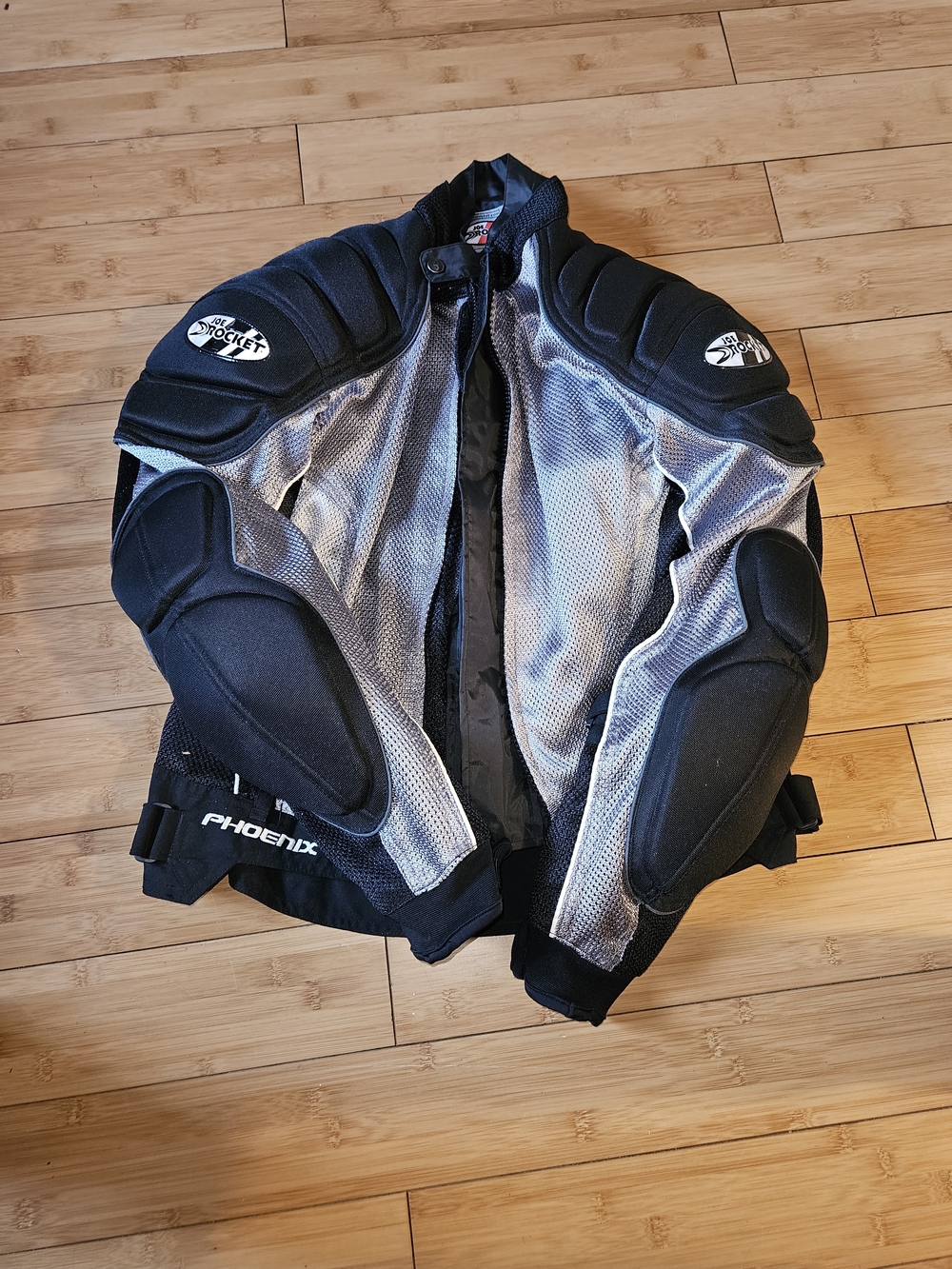 Joe Rocket Motorcycle Coat Men’s Medium Silver Black Bomber